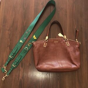 Coach Bag with Kelly Green Graphic Strap!